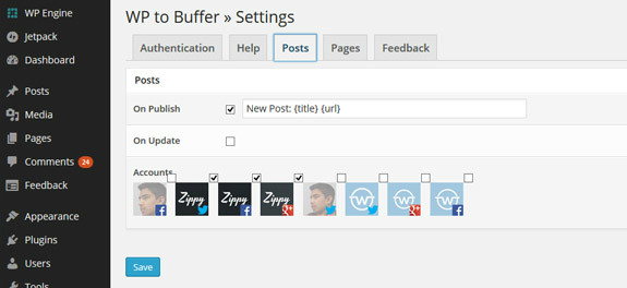 wp to buffer settings posts