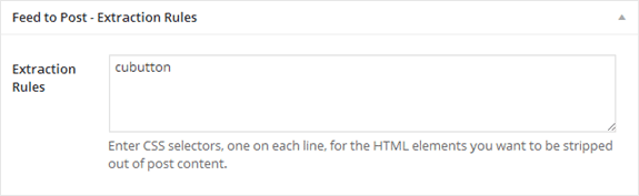 WP RSS Feed to Post Extraction Rules