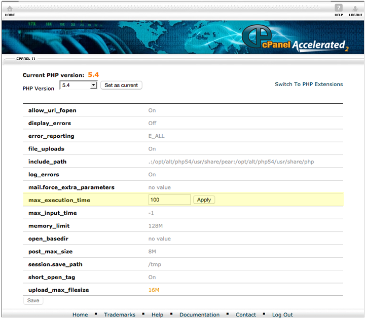 optimus_php_settings