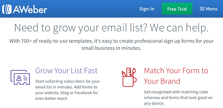 Email marketing platform roundup - AWeber