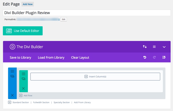 Divi Builder Plugin activated