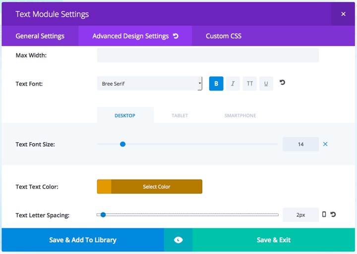 Divi Builder Text Module Customization