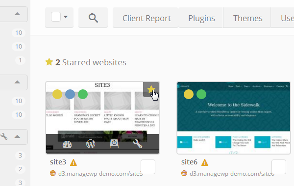 ManageWP Orion - Star Websites