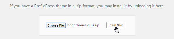 ProfilePress - Install Theme