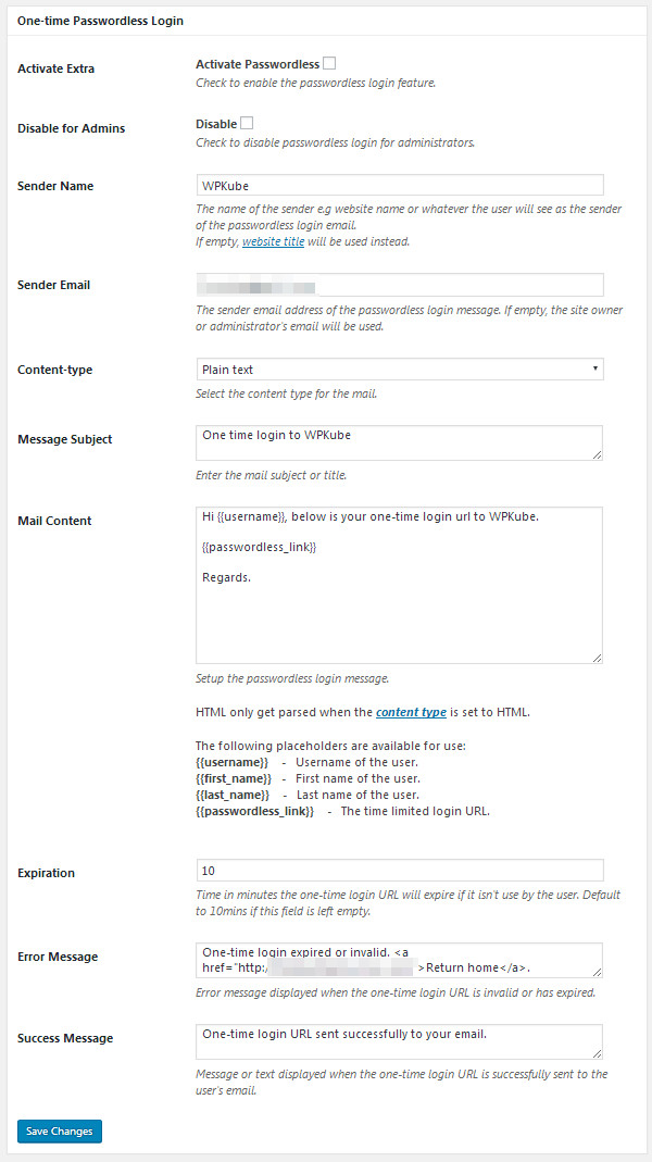 ProfilePress - One-Time Passwordless Login