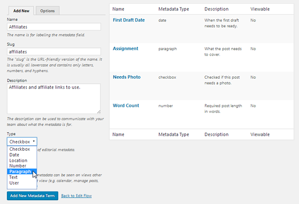 Add New Editorial Metadata Term