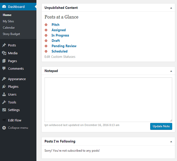 Edit Flow Dashboard