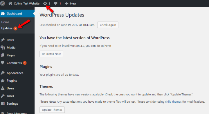 wordpress maintenance tips update