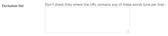 Broken Link Checker WordPress Plugin - Which Links to Check - Exclusion List