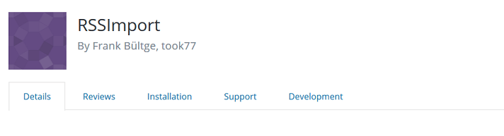  Plugins - RSSImport Plugin