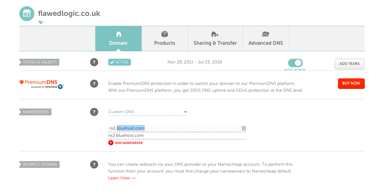 namecheap nameservers