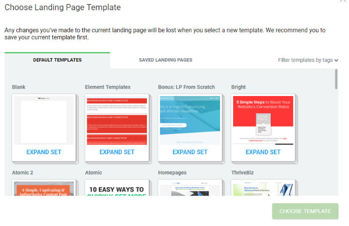 thrive architect templates