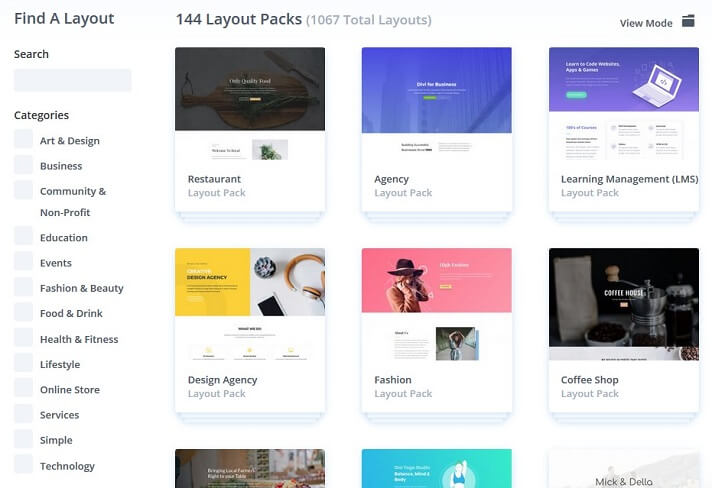 divi theme layout packs