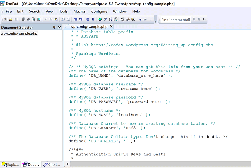 The WP-Config.php Sample File