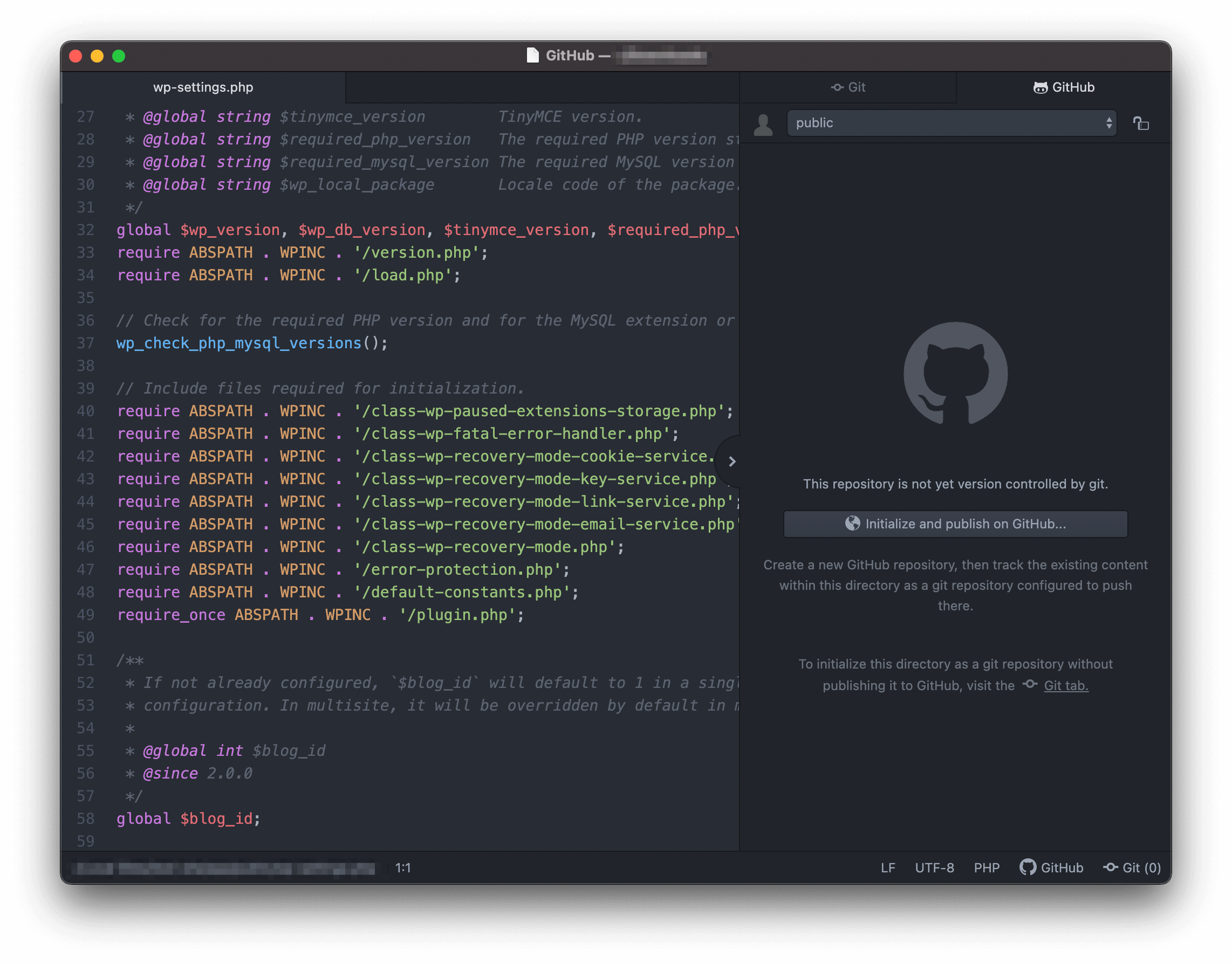 Atom's GitHub integration.