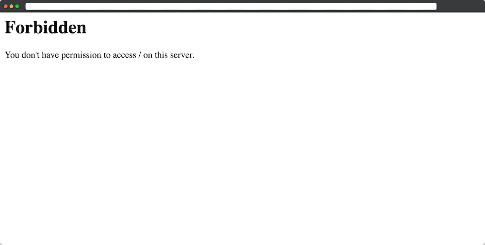 A 403 Forbidden WordPress error message, complete with payload information.
