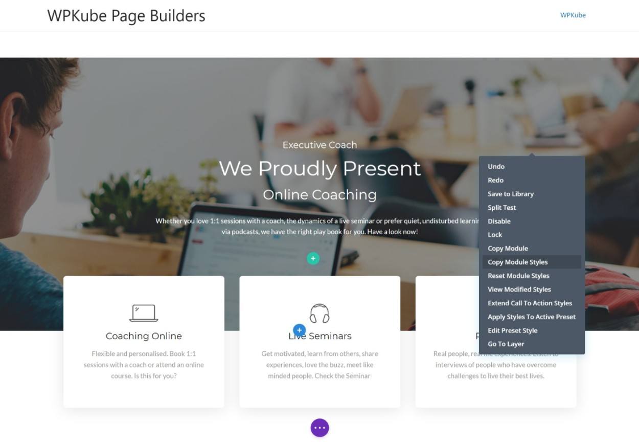 Divi Builder interface