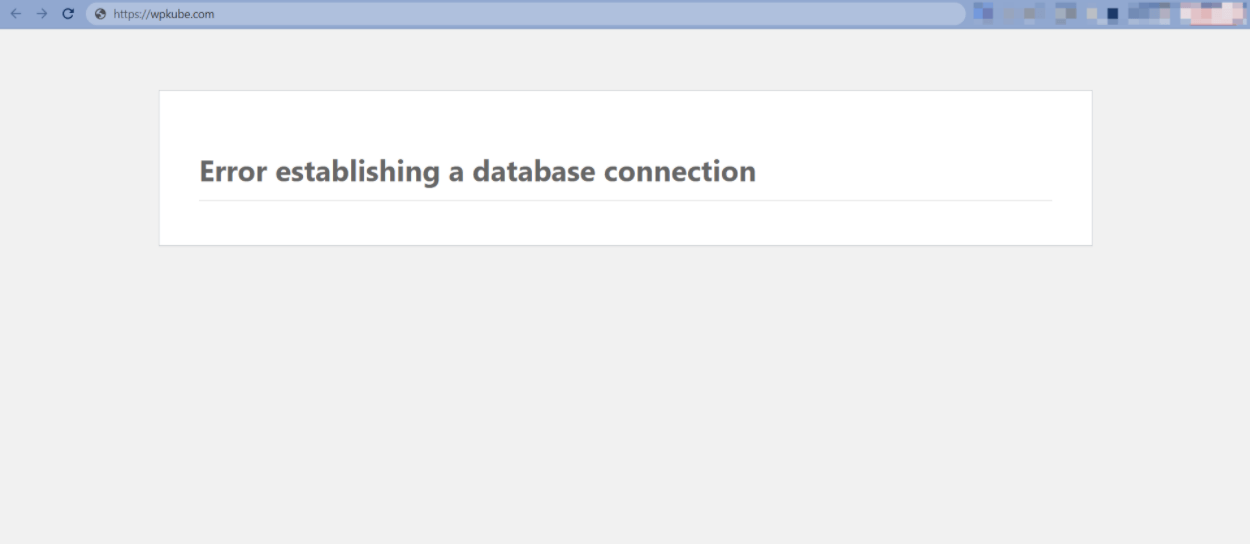 Error establishing a database connection WordPress error message