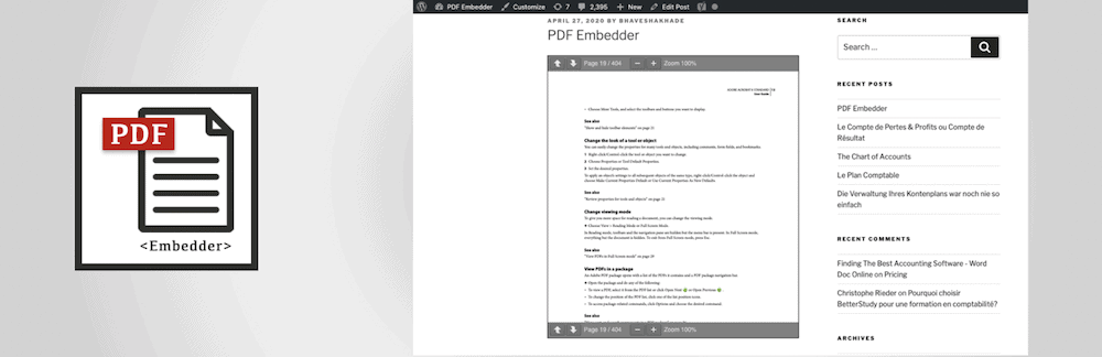 The PDF Embedder plugin.