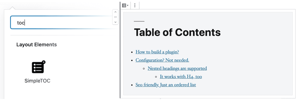 The SimpleTOC plugin.