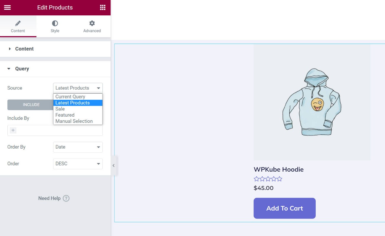 Elementor WooCommerce widgets