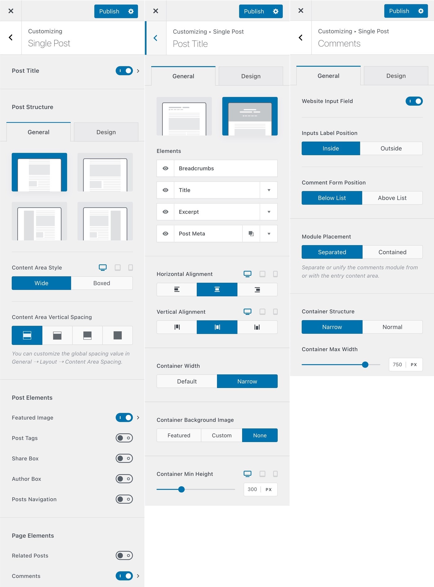 Single blog post options