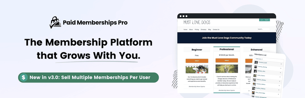 The Paid Memberships Pro header image from WordPress.org.