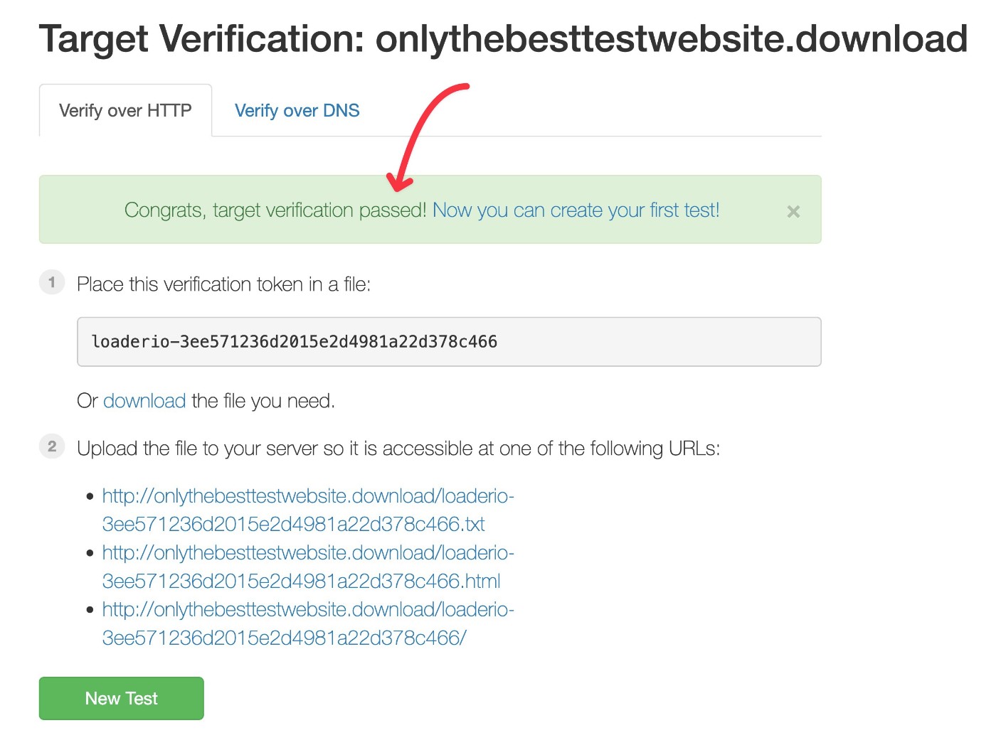 Verification success