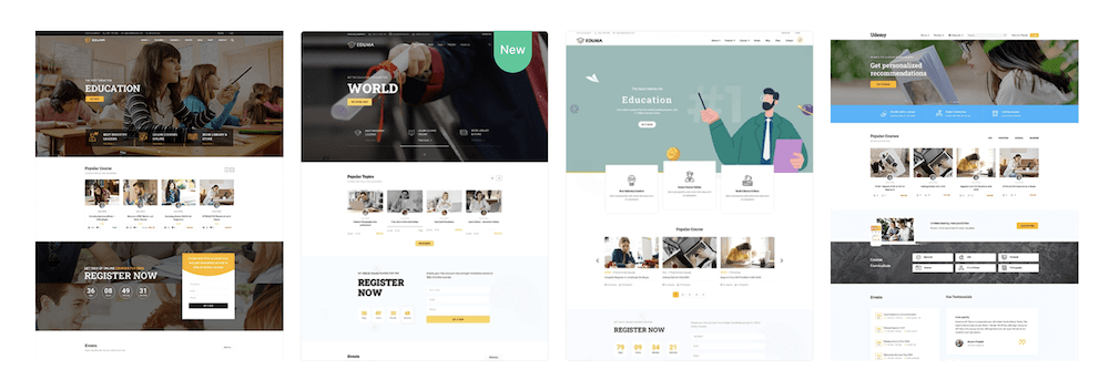 Templates from the Eduma education WordPress theme.