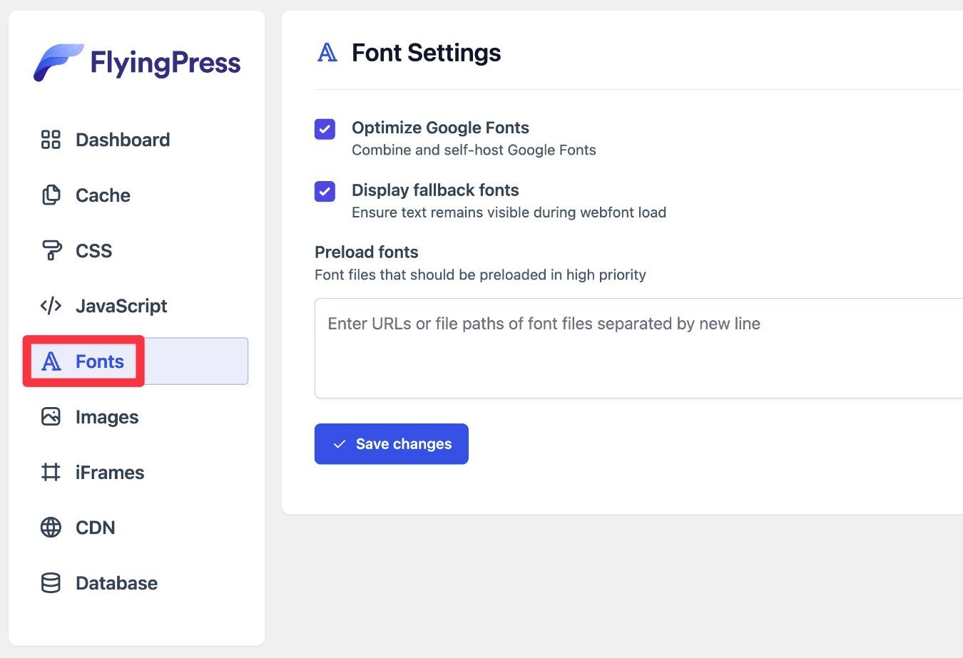 font optimizations